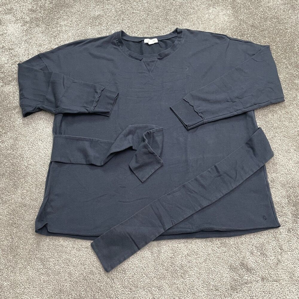 Treasure & Bond Belted Pullover Sweatshirt Womens XXL Blue Crew Neck Oversized
